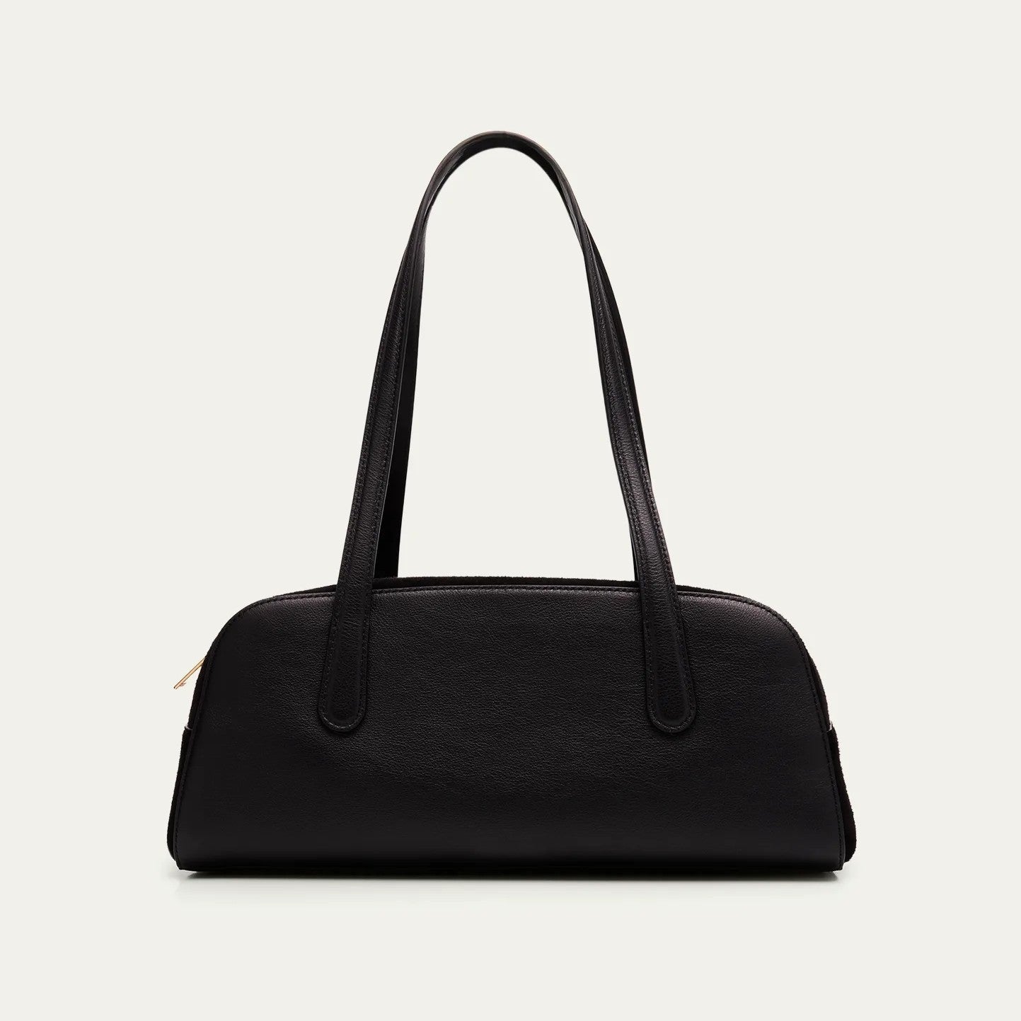 Calfskin & Suede Two-Way Zip East-West Baguette Shoulder Bag