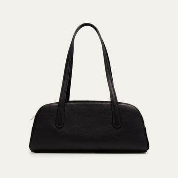 Calfskin & Suede Two-Way Zip East-West Baguette Shoulder Bag