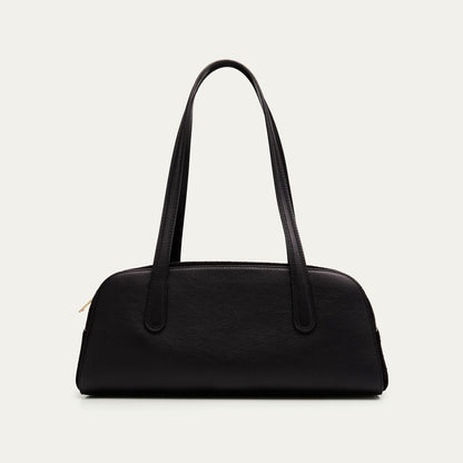 Calfskin & Suede Two-Way Zip East-West Baguette Shoulder Bag