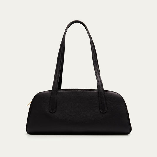 Calfskin & Suede Two-Way Zip East-West Baguette Shoulder Bag