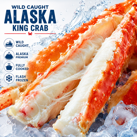 Premium Wild Caught Alaskan King Crab Legs | Fully Cooked & Flash Frozen