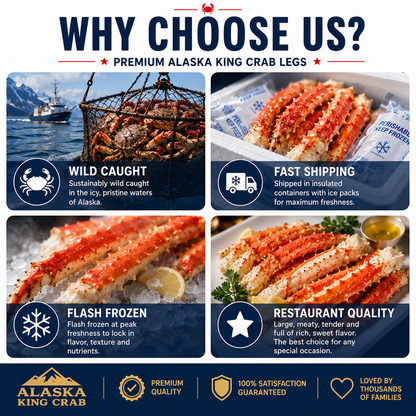Premium Wild Caught Alaskan King Crab Legs | Fully Cooked & Flash Frozen