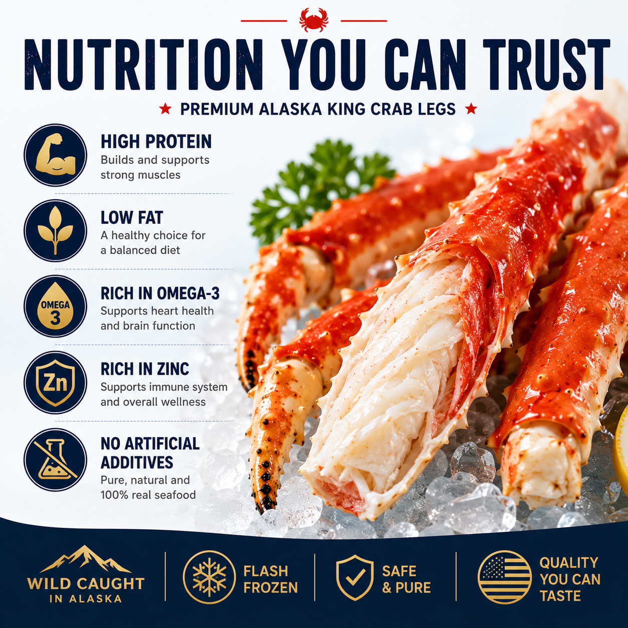 Premium Wild Caught Alaskan King Crab Legs | Fully Cooked & Flash Frozen