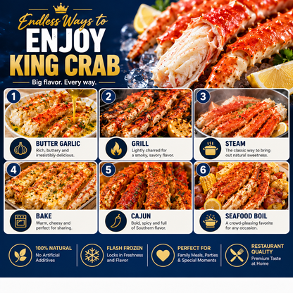 Premium Wild Caught Alaskan King Crab Legs | Fully Cooked & Flash Frozen