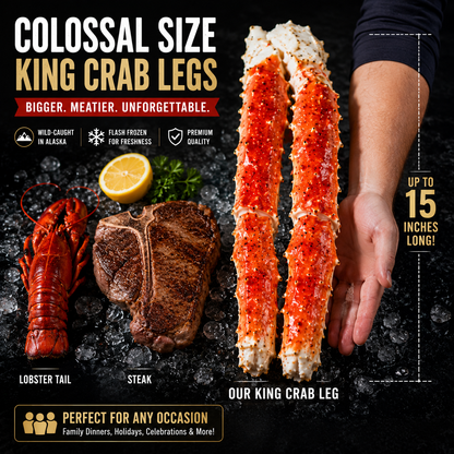 Colossal Alaskan King Crab Legs – Wild-Caught Premium Seafood | Ready to Heat & Enjoy
