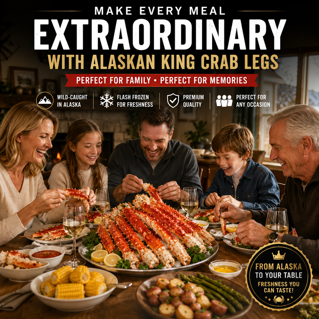 Colossal Alaskan King Crab Legs – Wild-Caught Premium Seafood | Ready to Heat & Enjoy