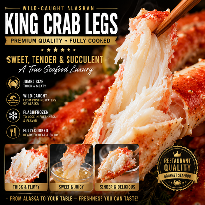 Colossal Alaskan King Crab Legs – Wild-Caught Premium Seafood | Ready to Heat & Enjoy